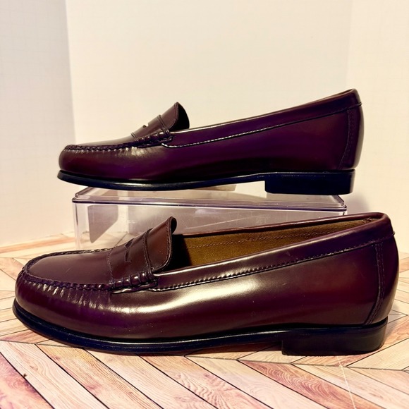 G.H. Bass & Co. Shoes - GH Bass Weejuns Wayfarer Penny Loafers Wine Leather Women 9 M Preppy Handcrafted